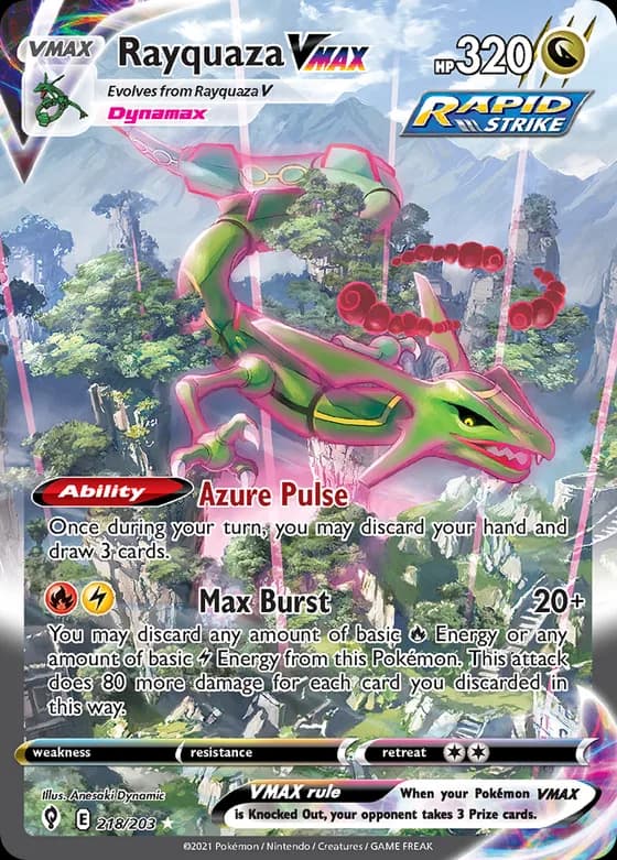 Rayquaza VMAX — Évolution Céleste · 218/203 · 2021